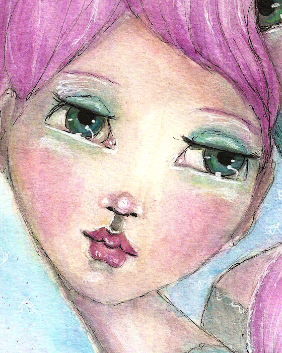 Two Girls Pink Face CU Detail by Tori Beveridge